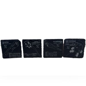 Set of Four Black Slate Coasters with TaylorMade Greatest Moments of 2020